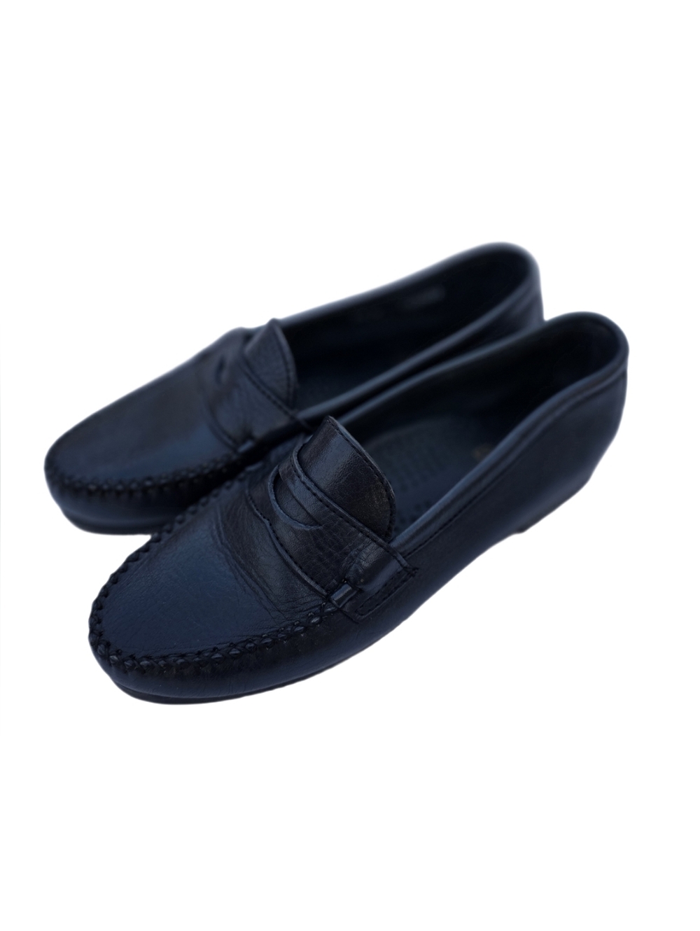 VINTAGE Dexter Navy Blue Leather Penny Loafers - Classic Preppy - Size 8.5 W